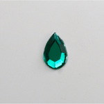 Glass Flat Back Rose Cut Fancy Foiled Stone  - Pear 13x8MM EMERALD