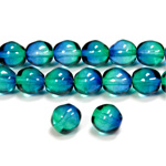 Czech Pressed Glass Bead - Baroque Oval 08x7MM BLUE-GREEN 69004