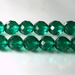 Czech Glass Fire Polish Bead - Round 10MM DARK EMERALD