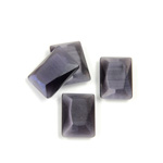 Fiber-Optic Flat Back Stone with Faceted Top and Table - Cushion 14x10MM CAT'S EYE GREY