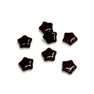 Czech Pressed Glass Bead - Star 08MM GARNET