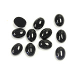 Gemstone Cabochon - Oval 08x6MM BLACK ONYX