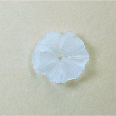 German Plastic Flower with Center Hole - Round 18MM MATTE CRYSTAL