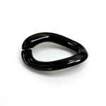 Plastic Bead - Opaque Color Smooth Oval Split Link 31x18MM JET