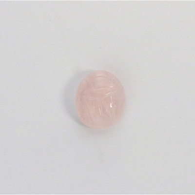 Gemstone Flat Back Carved Scarab 12x10MM ROSE QUARTZ