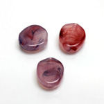 Plastic  Bead - Mixed Color Smooth Flat Abstract 15MM AMETHYST AGATE