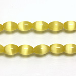 Fiber Optic Synthetic Cat's Eye Bead -  Oval Rice 09x6MM CAT'S EYE YELLOW