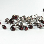 Plastic Point Back Foiled Chaton - Round 3MM GARNET