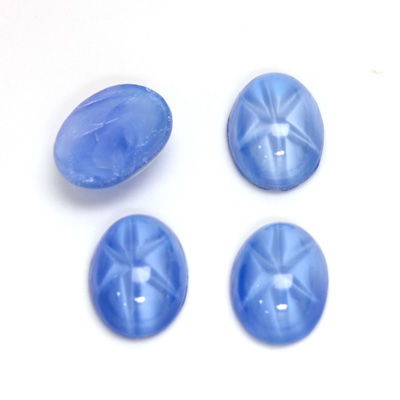 Glass Medium Dome Lampwork Cabochon - Oval 14x10MM STAR SAPPHIRE