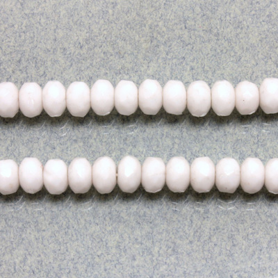 Czech Glass Fire Polish Bead - Rondelle Donut 05x3MM CHALKWHITE