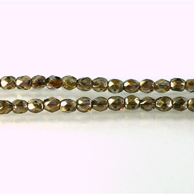 Czech Glass Fire Polish Bead - Round 04MM LUMI COATED TAUPE