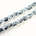 Czech Pressed Glass Bead - Flat Oval 08x6MM SPECKLE MONTANA 64029