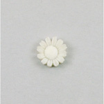 Plastic Carved No-Hole Flower - Daisy 10MM WHITE