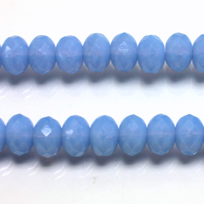Czech Glass Fire Polish Bead - Rondelle Donut 09x6MM OPAL BLUE