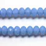 Czech Glass Fire Polish Bead - Rondelle Donut 09x6MM OPAL BLUE