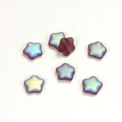 Czech Pressed Glass Bead - Star 08MM MATTE AMETHYST AB