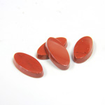 Gemstone Flat Back Single Bevel Buff Top Stone - Oval 14x7MM RED JASPER