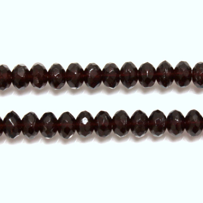 Czech Glass Fire Polish Bead - Rondelle Donut 05x3MM GARNET