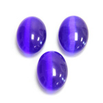 Fiber-Optic Flat Back Cabochon - Oval 18x13MM CAT'S EYE ROYAL BLUE