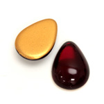 Glass Medium Dome Foiled Cabochon - Pear 25x18MM RUBY