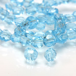 Chinese Cut Crystal Bead - Round Disc Side Drilled 04MM AQUA