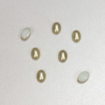 Glass Medium Dome Cabochon Pearl Spray Finish - Oval 07x5MM LT OLIVE