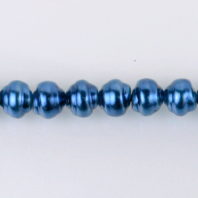 Czech Glass Pearl Bead - Snail Shell 08MM NAVY 70467
