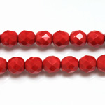 Czech Glass Fire Polish Bead - Round 08MM RED