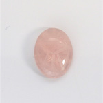 Gemstone Flat Back Carved Scarab 20x15MM ROSE QUARTZ