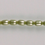 Czech Glass Pearl Bead - Oval 06x4MM LT OLIVE 70457