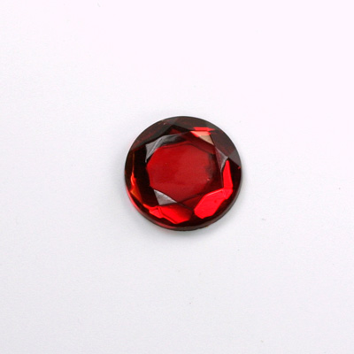 Glass Flat Back Rose Cut Fancy Foiled Stone - Round 13MM RUBY