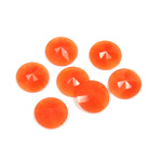 Fiber-Optic Flat Back Cabochon - Rauten Rose Round 09MM CAT'S EYE ORANGE