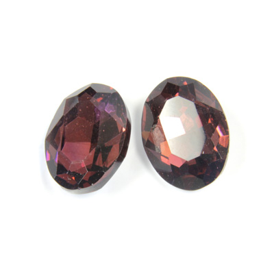 Cut Crystal Point Back Fancy Stone Foiled - Oval 18x13MM AMETHYST