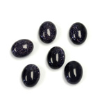 Man-made Cabochon - Oval 10x8MM BLUE GOLDSTONE