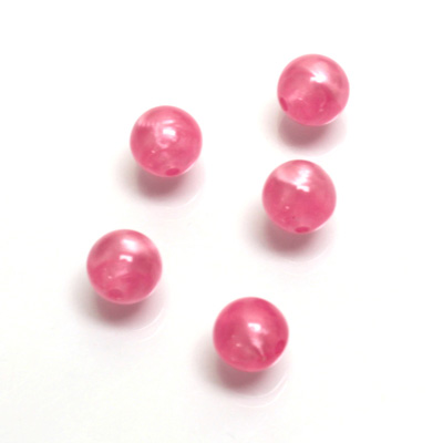 Plastic Moonlite Bead - Smooth Round 08MM MOONLITE PINK