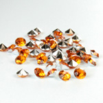 Plastic Point Back Foiled Chaton - Round 3MM TOPAZ