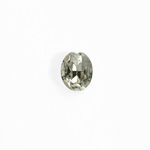 Glass Point Back Foiled Tin Table Cut (TTC) Stone - Oval 06x4MM CRYSTAL