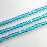 Czech Pressed Glass Bead - Smooth Round 04MM AQUA AB