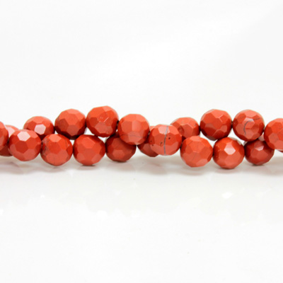 Gemstone Bead - Faceted Round 08MM RED JASPER