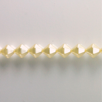 Czech Glass Pearl Bead - Hex/Lantern 06MM WHITE 70401