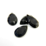 Gemstone Flat Back Stone with Faceted Top and Table - Pear 13x8MM BLACK ONYX