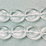 Czech Pressed Glass Bead - Potato Chip 20x18MM CRYSTAL