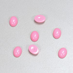 Plastic Flat Back Opaque Cabochon - Oval 08x6MM BRIGHT PINK