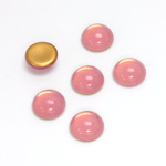 Glass Medium Dome Foiled Cabochon - Round 09MM OPAL ROSE