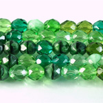 Czech Glass Fire Polish Bead - Round 08MM GREEN MIX