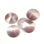 Fiber-Optic Flat Back Cabochon - Rauten Rose Round 12MM CAT'S EYE LT PURPLE