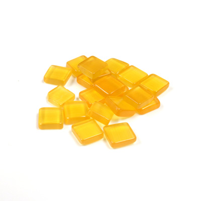 Fiber-Optic Flat Back Buff Top Straight Side Stone - Square 06x6MM CAT'S EYE SUN