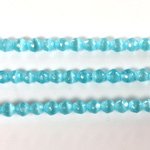 Fiber Optic Synthetic Cat's Eye Bead - Round Faceted 04MM CAT'S EYE AQUA