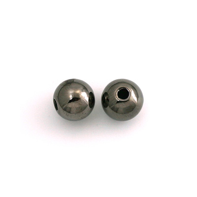 Metalized Plastic Smooth Bead - Round 10MM HEMATITE