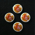 German Plastic Porcelain Decal Painting - Rococo (Scene 1) Round 18MM ON CHALKWHITE BASE